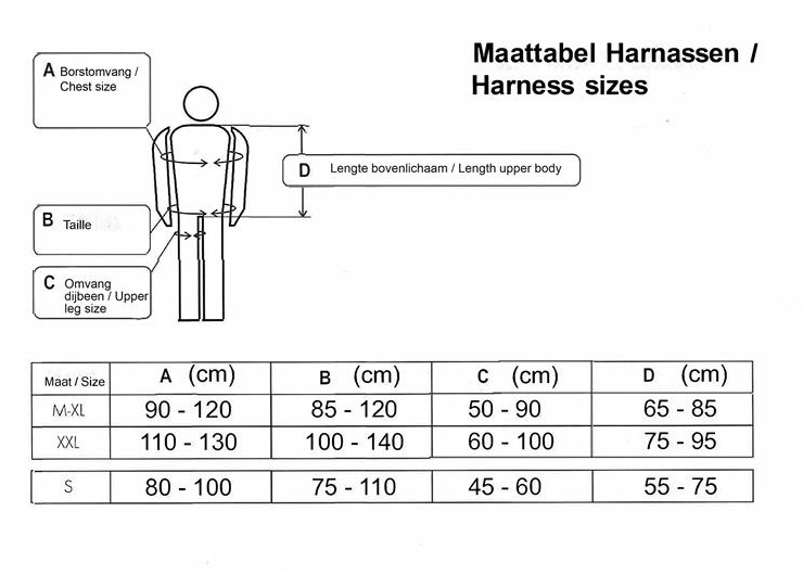 Climbing Harness Size Chart